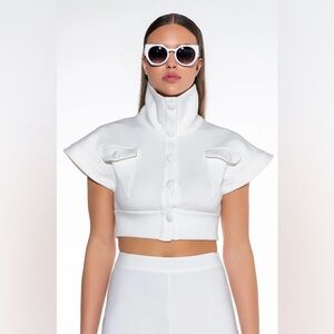 AKIRA white crop top